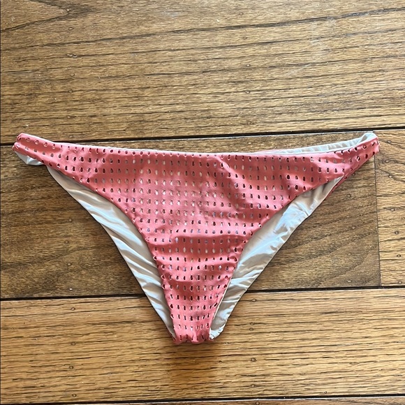 Acacia Swimwear Pink and White Bikini Bottom - Picture 2 of 6